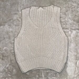 DF Young Cream Knit Tank Top Sweater Vest Size XS